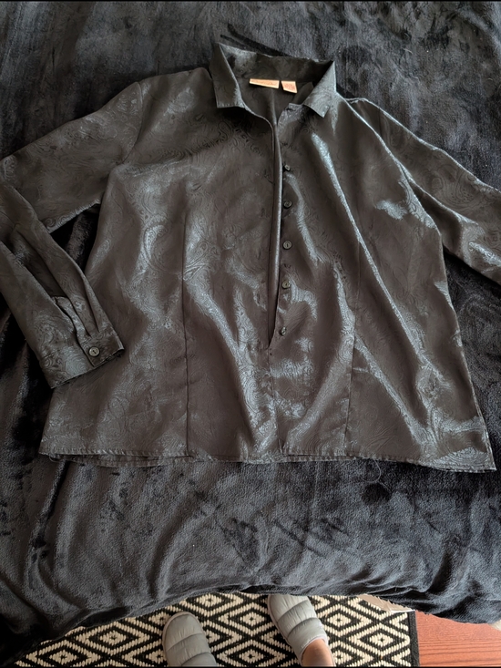 Carroll Reed Tops - Vintage Carroll Reed Black Long-Sleeve Button Shirt